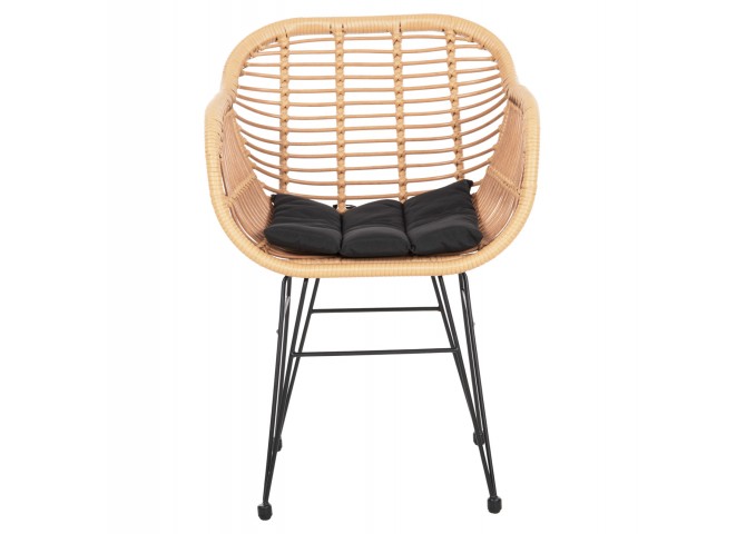 ΠΟΛΥΘΡΟΝΑ ΜΕ ΜΑΞΙΛΑΡΙ ΜΕΤΑΛΛΙΚΗ ALLEGRA HM5450.31 ΜΕ WICKER ΜΠΕΖ 58x59x82Υ