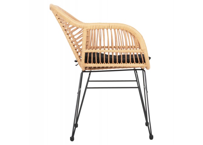ΠΟΛΥΘΡΟΝΑ ΜΕ ΜΑΞΙΛΑΡΙ ΜΕΤΑΛΛΙΚΗ ALLEGRA HM5450.31 ΜΕ WICKER ΜΠΕΖ 58x59x82Υ