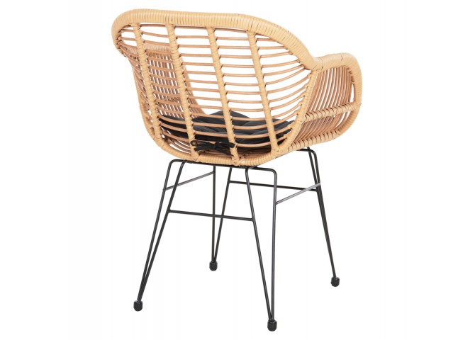 ΠΟΛΥΘΡΟΝΑ ΜΕ ΜΑΞΙΛΑΡΙ ΜΕΤΑΛΛΙΚΗ ALLEGRA HM5450.31 ΜΕ WICKER ΜΠΕΖ 58x59x82Υ