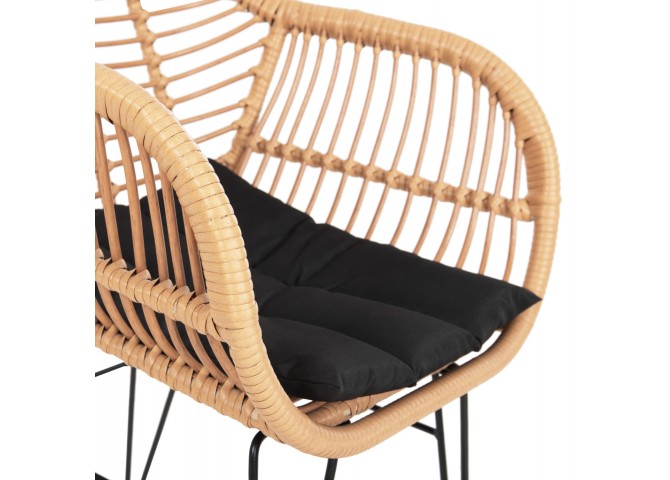 ΠΟΛΥΘΡΟΝΑ ΜΕ ΜΑΞΙΛΑΡΙ ΜΕΤΑΛΛΙΚΗ ALLEGRA HM5450.31 ΜΕ WICKER ΜΠΕΖ 58x59x82Υ