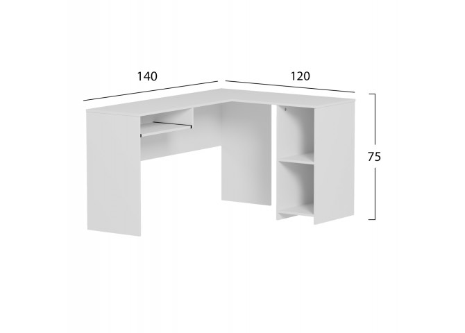 ΓΩΝΙΑΚΟ ΓΡΑΦΕΙΟ SHIG HM2135.03 MDF ΣΕ ΛΕΥΚΟ 140x120x75Υεκ