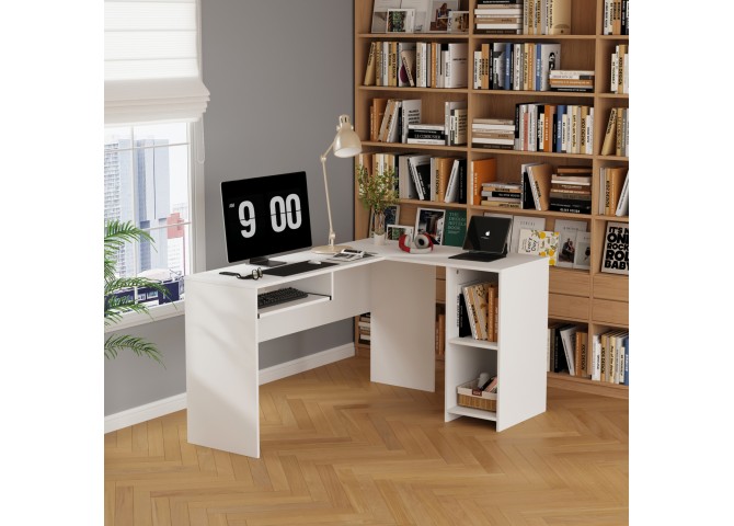 ΓΩΝΙΑΚΟ ΓΡΑΦΕΙΟ SHIG HM2135.03 MDF ΣΕ ΛΕΥΚΟ 140x120x75Υεκ