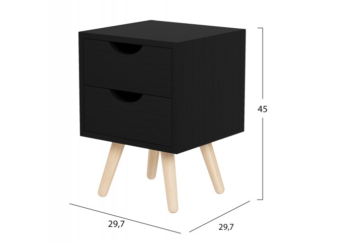 ΚΟΜΟΔΙΝΟ DINKL HM2472.02 ΜΕΛΑΜΙΝΗ-2 ΣΥΡΤΑΡΙΑ-WENGE 29,7x29,7x45Υεκ