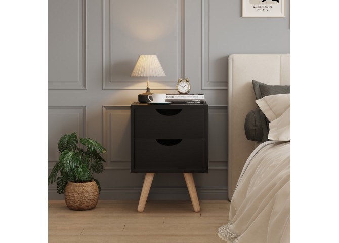 ΚΟΜΟΔΙΝΟ DINKL HM2472.02 ΜΕΛΑΜΙΝΗ-2 ΣΥΡΤΑΡΙΑ-WENGE 29,7x29,7x45Υεκ