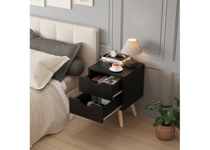 ΚΟΜΟΔΙΝΟ DINKL HM2472.02 ΜΕΛΑΜΙΝΗ-2 ΣΥΡΤΑΡΙΑ-WENGE 29,7x29,7x45Υεκ