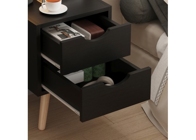 ΚΟΜΟΔΙΝΟ DINKL HM2472.02 ΜΕΛΑΜΙΝΗ-2 ΣΥΡΤΑΡΙΑ-WENGE 29,7x29,7x45Υεκ