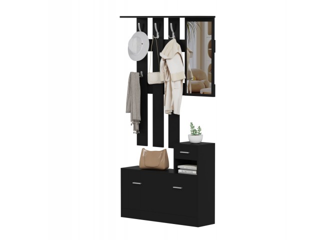 ΕΠΙΠΛΟ ΕΙΣΟΔΟΥ ΜΕ ΚΑΘΡΕΦΤΗ GORN HM2473.02 ΜΕΛΑΜΙΝΗ ΣΕ WENGE 90x24x190Υεκ