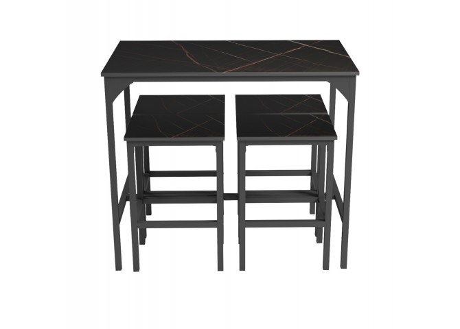ΣΕΤ ΤΡΑΠΕΖΑΡΙΑ ΜΠΑΡ 5ΤΜΧ BOXY HM9882.13 ΜΑΥΡΟ ΜΕΤΑΛΛΟ-ΜΕΛΑΜΙΝΗ ΜΑΥΡΟ ΜΑΡΜΑΡΟ