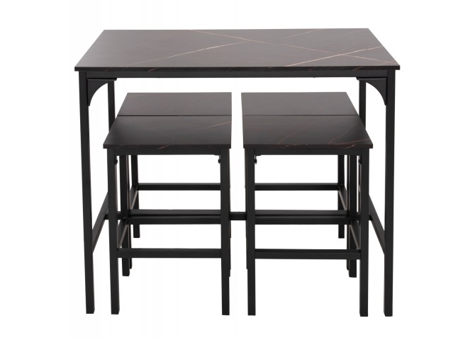 ΣΕΤ ΤΡΑΠΕΖΑΡΙΑ ΜΠΑΡ 5ΤΜΧ BOXY HM9882.13 ΜΑΥΡΟ ΜΕΤΑΛΛΟ-ΜΕΛΑΜΙΝΗ ΜΑΥΡΟ ΜΑΡΜΑΡΟ
