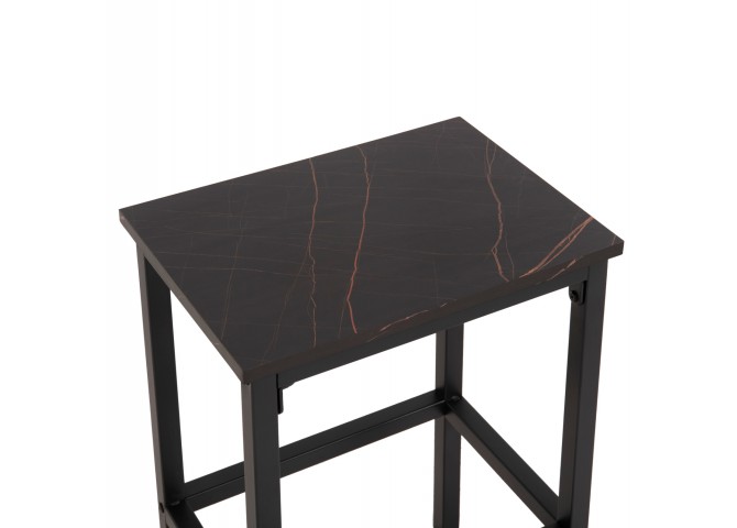 ΣΕΤ ΤΡΑΠΕΖΑΡΙΑ ΜΠΑΡ 5ΤΜΧ BOXY HM9882.13 ΜΑΥΡΟ ΜΕΤΑΛΛΟ-ΜΕΛΑΜΙΝΗ ΜΑΥΡΟ ΜΑΡΜΑΡΟ