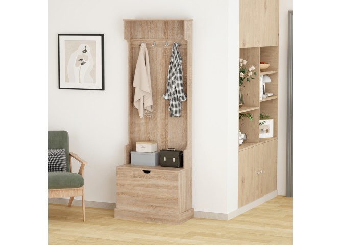 ΕΠΙΠΛΟ ΕΙΣΟΔΟΥ KAYLOR HM2474.01 ΜΕ ΚΡΕΜΑΣΤΡΕΣ&ΑΠΟΘ.ΧΩΡΟ- MDF ΣΕ ΣΟΝΑΜΑ 65x34x180Υεκ