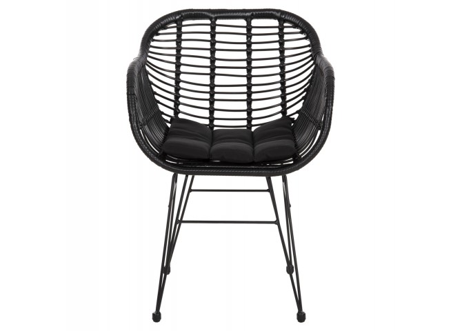 ΠΟΛΥΘΡΟΝΑ ΜΕ ΜΑΞΙΛΑΡΙ ΜΕΤΑΛΛΙΚΗ ALLEGRA HM5450.32 ΜΕ WICKER ΜΑΥΡΟ 58x59x82Υεκ.