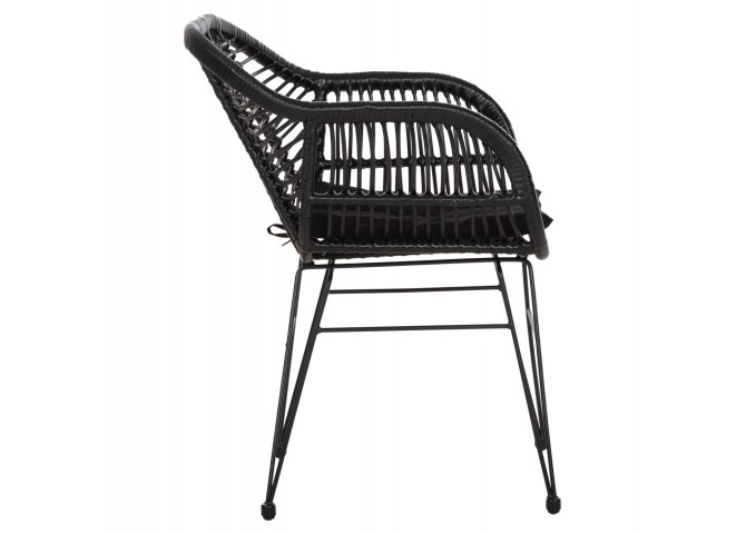 ΠΟΛΥΘΡΟΝΑ ΜΕ ΜΑΞΙΛΑΡΙ ΜΕΤΑΛΛΙΚΗ ALLEGRA HM5450.32 ΜΕ WICKER ΜΑΥΡΟ 58x59x82Υεκ.