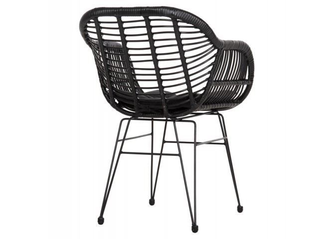 ΠΟΛΥΘΡΟΝΑ ΜΕ ΜΑΞΙΛΑΡΙ ΜΕΤΑΛΛΙΚΗ ALLEGRA HM5450.32 ΜΕ WICKER ΜΑΥΡΟ 58x59x82Υεκ.