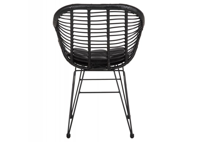 ΠΟΛΥΘΡΟΝΑ ΜΕ ΜΑΞΙΛΑΡΙ ΜΕΤΑΛΛΙΚΗ ALLEGRA HM5450.32 ΜΕ WICKER ΜΑΥΡΟ 58x59x82Υεκ.