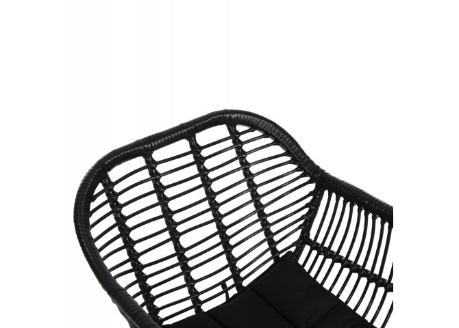 ΠΟΛΥΘΡΟΝΑ ΜΕ ΜΑΞΙΛΑΡΙ ΜΕΤΑΛΛΙΚΗ ALLEGRA HM5450.32 ΜΕ WICKER ΜΑΥΡΟ 58x59x82Υεκ.