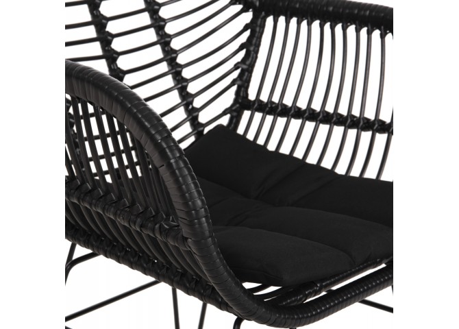 ΠΟΛΥΘΡΟΝΑ ΜΕ ΜΑΞΙΛΑΡΙ ΜΕΤΑΛΛΙΚΗ ALLEGRA HM5450.32 ΜΕ WICKER ΜΑΥΡΟ 58x59x82Υεκ.