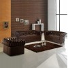 ΣΕΤ ΣΑΛΟΝΙ 2ΘΕΣΙΟ & 3ΘΕΣΙΟ & ΠΟΛΥΘΡΟΝΑ CHESTERFIELD ΣΚΟΥΡΟ ΚΑΦΕ