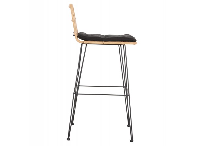 ΣΚΑΜΠΟ ΜΠΑΡ ΕΞ.ΧΩΡΟΥ ALLEGRA HM5452.11 ΜΕΤΑΛΛΟ&ΜΑΞΙΛΑΡΙ ΜΑΥΡΟ-ΜΠΕΖ WICKER 52x51x103Y εκ