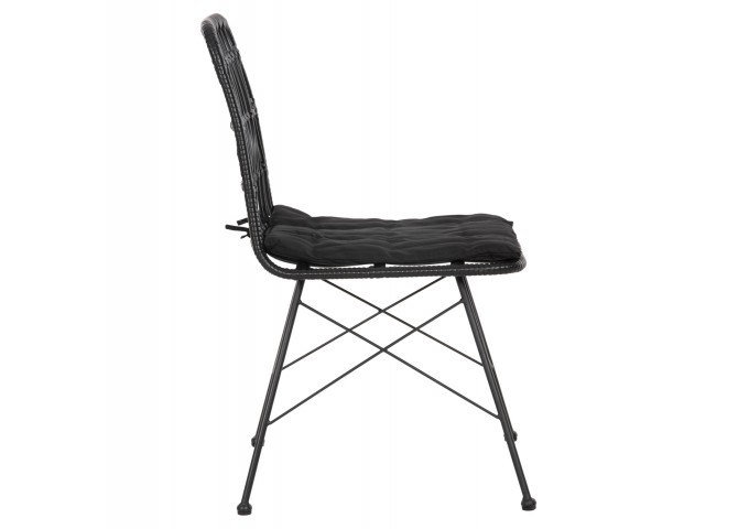 ΚΑΡΕΚΛΑ ΕΞ.ΧΩΡΟΥ ALLEGRA HM5453.12 ΜΕΤΑΛΛΟ-ΜΑΞΙΛΑΡΙ-WICKER ΜΑΥΡΟ 52x52x83,5Yεκ.
