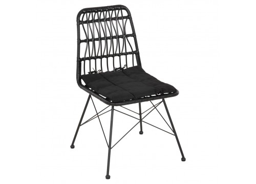 ΚΑΡΕΚΛΑ ΕΞ.ΧΩΡΟΥ ALLEGRA HM5453.12 ΜΕΤΑΛΛΟ-ΜΑΞΙΛΑΡΙ-WICKER ΜΑΥΡΟ 52x52x83,5Yεκ.