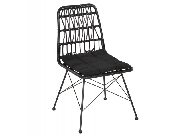 ΚΑΡΕΚΛΑ ΕΞ.ΧΩΡΟΥ ALLEGRA HM5453.12 ΜΕΤΑΛΛΟ-ΜΑΞΙΛΑΡΙ-WICKER ΜΑΥΡΟ 52x52x83,5Yεκ.