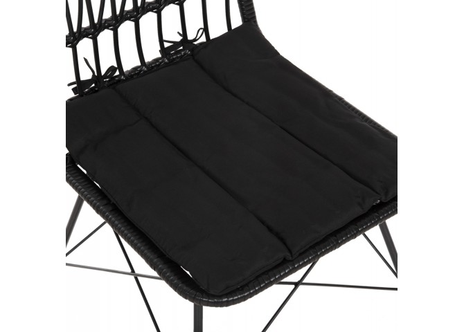 ΚΑΡΕΚΛΑ ΕΞ.ΧΩΡΟΥ ALLEGRA HM5453.12 ΜΕΤΑΛΛΟ-ΜΑΞΙΛΑΡΙ-WICKER ΜΑΥΡΟ 52x52x83,5Yεκ.