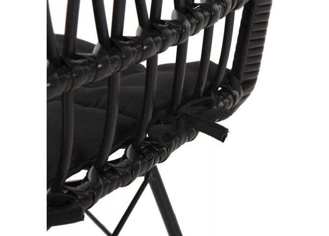 ΚΑΡΕΚΛΑ ΕΞ.ΧΩΡΟΥ ALLEGRA HM5453.12 ΜΕΤΑΛΛΟ-ΜΑΞΙΛΑΡΙ-WICKER ΜΑΥΡΟ 52x52x83,5Yεκ.