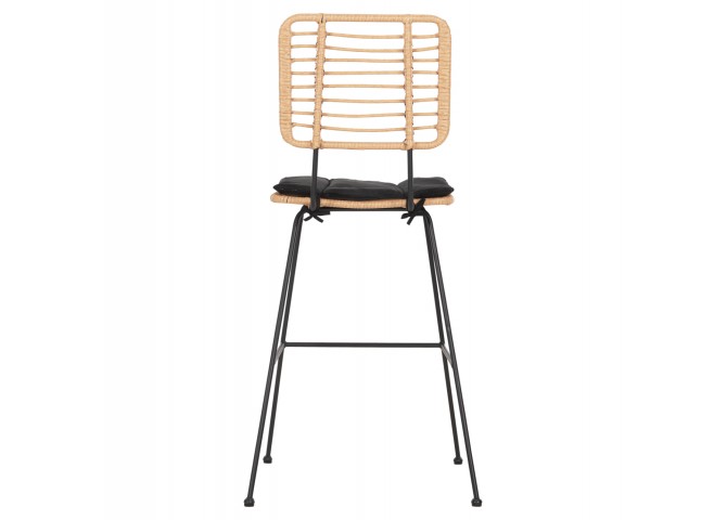 ΣΚΑΜΠΟ ΜΠΑΡ ALLEGRA HM5455.11 ΜΕΤΑΛΛΟ&ΜΑΞΙΛΑΡΙ ΜΑΥΡΟ-WICKER ΜΠΕΖ 56x59x116,5Υεκ.