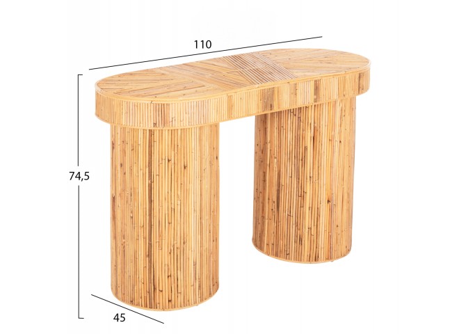 ΚΟΝΣΟΛΑ ΟΒΑΛ GATSBY HM9871 ΦΥΣΙΚΟ RATTAN ΣΕ ΦΥΣΙΚΟ ΧΡΩΜΑ 110x45x74,5Υεκ.