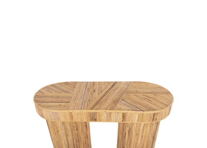 ΚΟΝΣΟΛΑ ΟΒΑΛ GATSBY HM9871 ΦΥΣΙΚΟ RATTAN ΣΕ ΦΥΣΙΚΟ ΧΡΩΜΑ 110x45x74,5Υεκ.