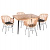 ΣΕΤ 5ΤΜΧ ALLEGRA WICKER ΜΕ ΤΡΑΠΕΖΙ 139,5x79,5x73Υ ΜΠΕΖ & ΜΑΥΡΟ ΧΡΩΜΑ HM21027