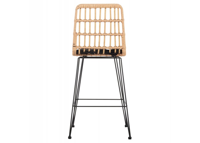 ΣΚΑΜΠΟ ΜΕΣ.ΥΨΟΥΣ ALLEGRA HM5643.11 ΜΕΤΑΛΛΟ&ΜΑΞΙΛΑΡΙ ΜΑΥΡΟ-WICKER ΜΠΕΖ 50x55x103Υεκ.