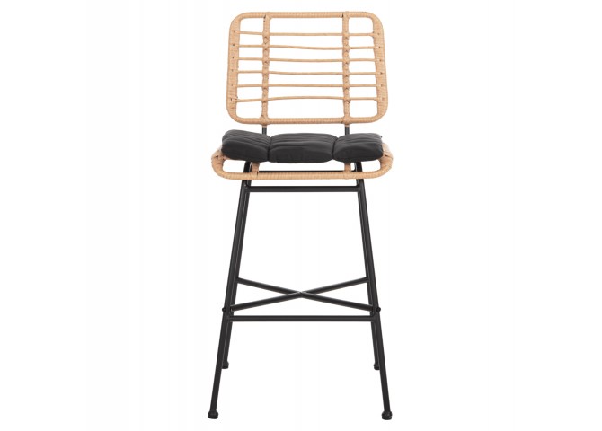 ΣΚΑΜΠΟ ΜΠΑΡ ΜΕΣ.ΥΨΟΥΣ ALLEGRA HM5709.11 ΜΕΤΑΛΛΟ&ΜΑΞΙΛΑΡΙ ΜΑΥΡΟ-WICKER ΜΠΕΖ 46x46x99Υεκ
