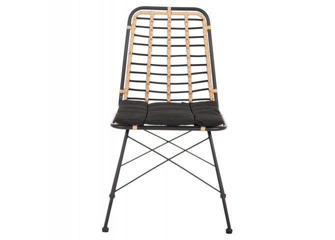 ΚΑΡΕΚΛΑ ΜΕΤΑΛΛΙΚΗ ALLEGRA HM5691.11 WICKER ΜΠΕΖ-ΜΑΥΡΟ 51x54x84Υεκ.