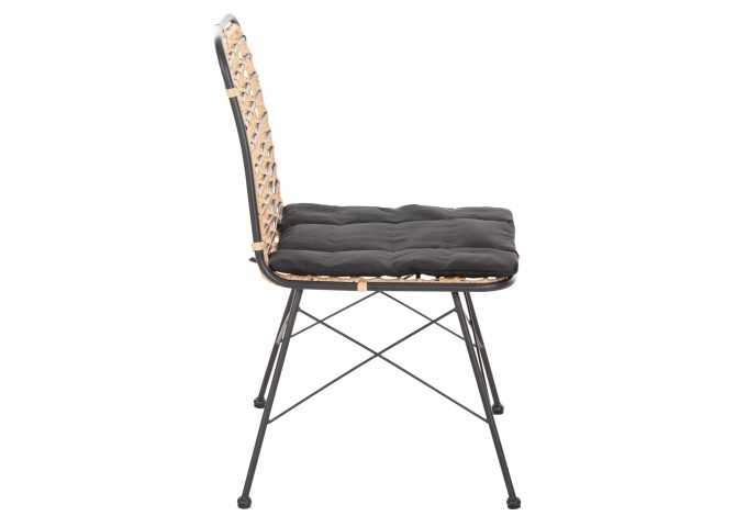 ΚΑΡΕΚΛΑ ΜΕΤΑΛΛΙΚΗ ALLEGRA HM5691.11 WICKER ΜΠΕΖ-ΜΑΥΡΟ 51x54x84Υεκ.