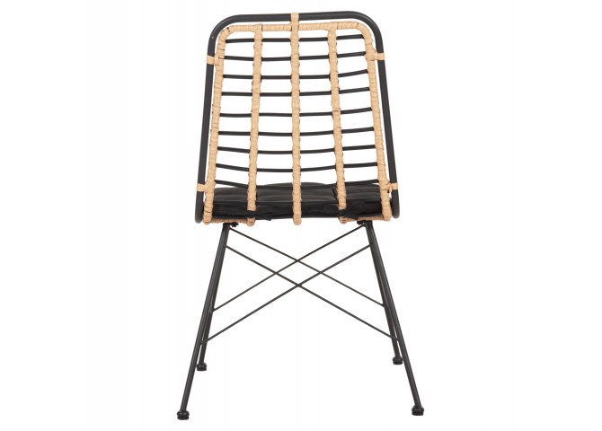 ΚΑΡΕΚΛΑ ΜΕΤΑΛΛΙΚΗ ALLEGRA HM5691.11 WICKER ΜΠΕΖ-ΜΑΥΡΟ 51x54x84Υεκ.