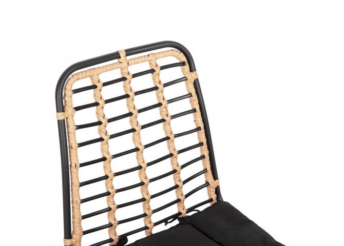 ΚΑΡΕΚΛΑ ΜΕΤΑΛΛΙΚΗ ALLEGRA HM5691.11 WICKER ΜΠΕΖ-ΜΑΥΡΟ 51x54x84Υεκ.