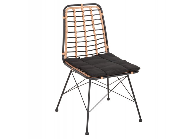 ΚΑΡΕΚΛΑ ΜΕΤΑΛΛΙΚΗ ALLEGRA HM5691.11 WICKER ΜΠΕΖ-ΜΑΥΡΟ 51x54x84Υεκ.