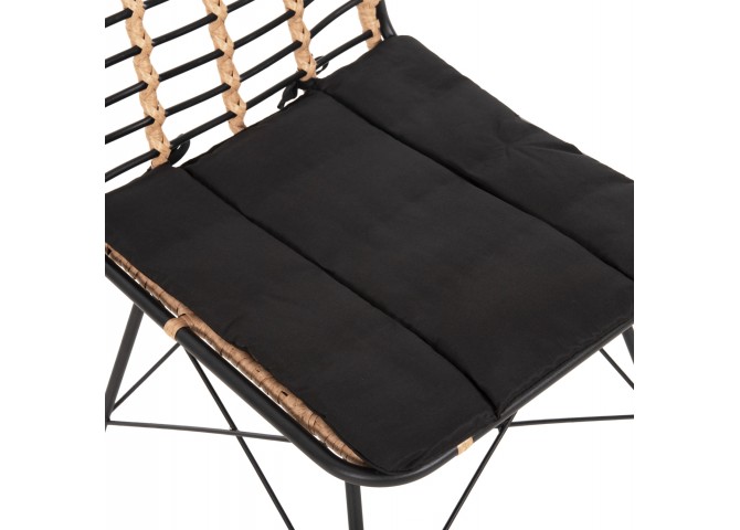 ΚΑΡΕΚΛΑ ΜΕΤΑΛΛΙΚΗ ALLEGRA HM5691.11 WICKER ΜΠΕΖ-ΜΑΥΡΟ 51x54x84Υεκ.
