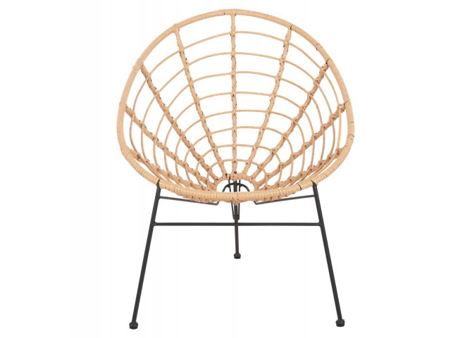ΠΟΛΥΘΡΟΝΑ ΤΥΠΟΥ ΦΩΛΙΑ ΜΕΤΑΛΛΙΚΗ ALLEGRA HM5458.11 ΜΕ WICKER ΜΠΕΖ 73x78x88Υεκ.