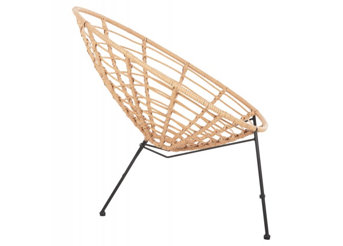 ΠΟΛΥΘΡΟΝΑ ΤΥΠΟΥ ΦΩΛΙΑ ΜΕΤΑΛΛΙΚΗ ALLEGRA HM5458.11 ΜΕ WICKER ΜΠΕΖ 73x78x88Υεκ.