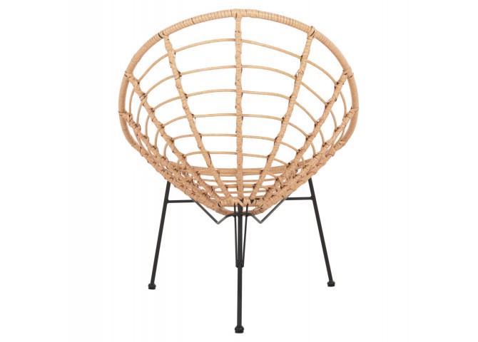 ΠΟΛΥΘΡΟΝΑ ΤΥΠΟΥ ΦΩΛΙΑ ΜΕΤΑΛΛΙΚΗ ALLEGRA HM5458.11 ΜΕ WICKER ΜΠΕΖ 73x78x88Υεκ.