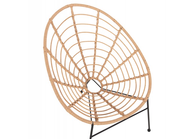 ΠΟΛΥΘΡΟΝΑ ΤΥΠΟΥ ΦΩΛΙΑ ΜΕΤΑΛΛΙΚΗ ALLEGRA HM5458.11 ΜΕ WICKER ΜΠΕΖ 73x78x88Υεκ.