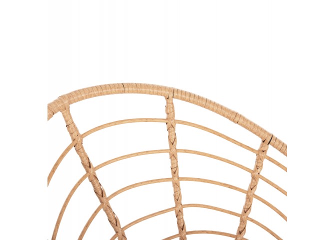ΠΟΛΥΘΡΟΝΑ ΤΥΠΟΥ ΦΩΛΙΑ ΜΕΤΑΛΛΙΚΗ ALLEGRA HM5458.11 ΜΕ WICKER ΜΠΕΖ 73x78x88Υεκ.