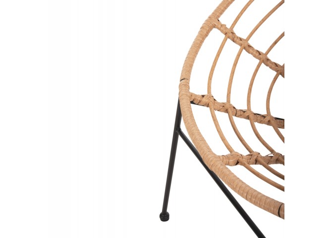 ΠΟΛΥΘΡΟΝΑ ΤΥΠΟΥ ΦΩΛΙΑ ΜΕΤΑΛΛΙΚΗ ALLEGRA HM5458.11 ΜΕ WICKER ΜΠΕΖ 73x78x88Υεκ.