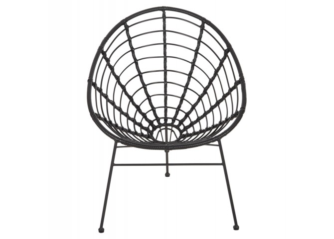 ΠΟΛΥΘΡΟΝΑ ΤΥΠΟΥ ΦΩΛΙΑ ΜΕΤΑΛΛΙΚΗ ALLEGRA HM5458.12 ΜΕ WICKER-ΜΑΥΡΟ 73x78x88Υεκ.