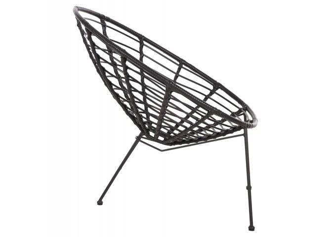 ΠΟΛΥΘΡΟΝΑ ΤΥΠΟΥ ΦΩΛΙΑ ΜΕΤΑΛΛΙΚΗ ALLEGRA HM5458.12 ΜΕ WICKER-ΜΑΥΡΟ 73x78x88Υεκ.