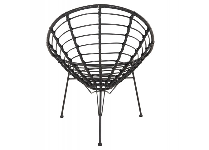 ΠΟΛΥΘΡΟΝΑ ΤΥΠΟΥ ΦΩΛΙΑ ΜΕΤΑΛΛΙΚΗ ALLEGRA HM5458.12 ΜΕ WICKER-ΜΑΥΡΟ 73x78x88Υεκ.