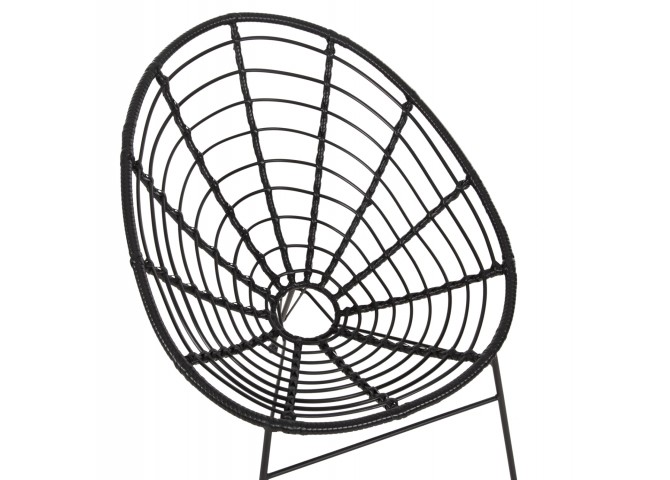 ΠΟΛΥΘΡΟΝΑ ΤΥΠΟΥ ΦΩΛΙΑ ΜΕΤΑΛΛΙΚΗ ALLEGRA HM5458.12 ΜΕ WICKER-ΜΑΥΡΟ 73x78x88Υεκ.